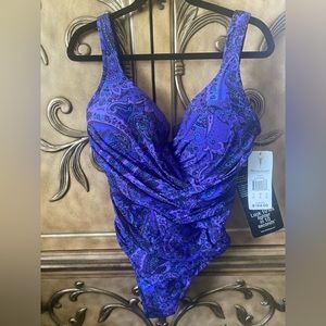 Miraclesuit new with tags stunning purple paisley size 18